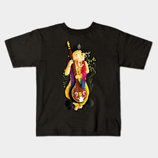 Ganesha : Veena Vadak Kids T-Shirt